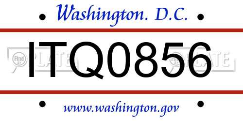 ITQ0856 District Of Columbia License Plate