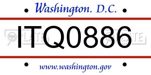 ITQ0886 District Of Columbia License Plate