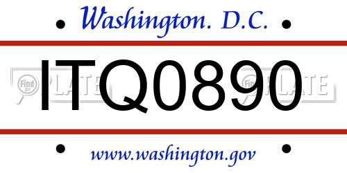 ITQ0890 District Of Columbia License Plate