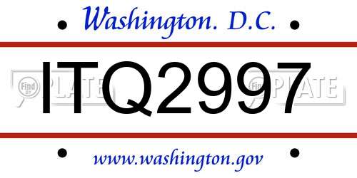 ITQ2997 District Of Columbia License Plate