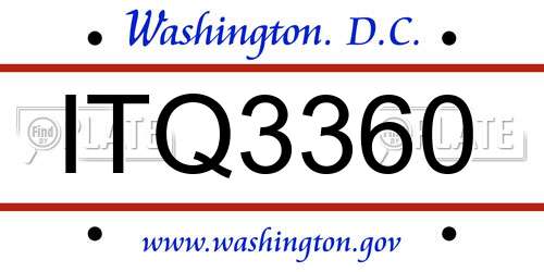 ITQ3360 District Of Columbia License Plate