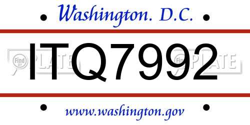 ITQ7992 District Of Columbia License Plate