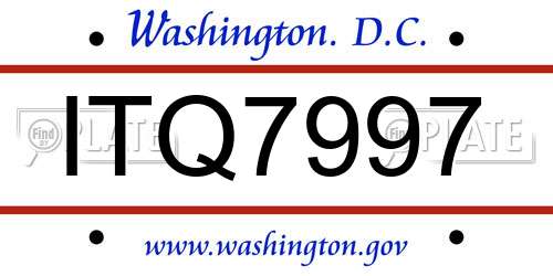 ITQ7997 District Of Columbia License Plate