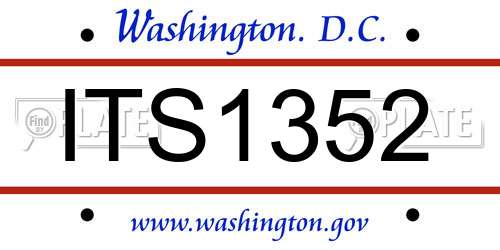 ITS1352 District Of Columbia License Plate
