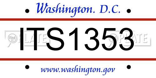 ITS1353 District Of Columbia License Plate