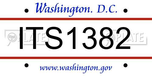 ITS1382 District Of Columbia License Plate