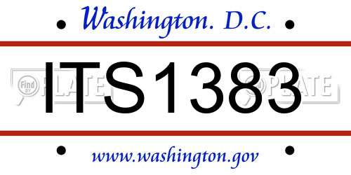ITS1383 District Of Columbia License Plate
