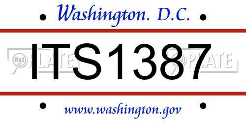 ITS1387 District Of Columbia License Plate