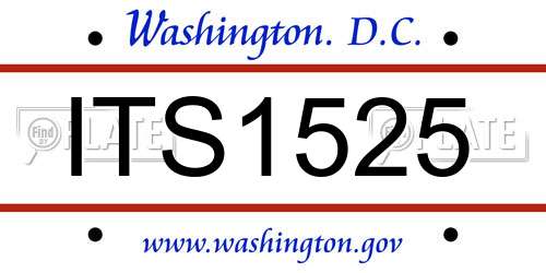 ITS1525 District Of Columbia License Plate