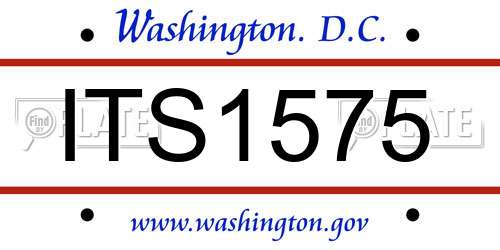 ITS1575 District Of Columbia License Plate