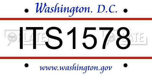 ITS1578 District Of Columbia License Plate