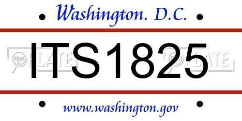 ITS1825 District Of Columbia License Plate