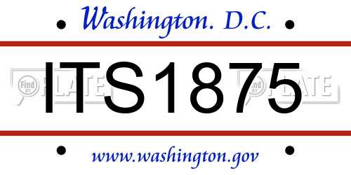 ITS1875 District Of Columbia License Plate
