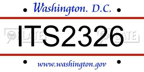 ITS2326 District Of Columbia License Plate