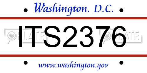 ITS2376 District Of Columbia License Plate