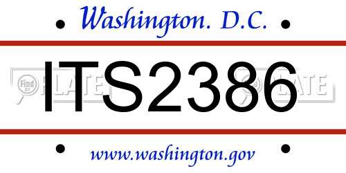 ITS2386 District Of Columbia License Plate