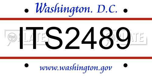 ITS2489 District Of Columbia License Plate