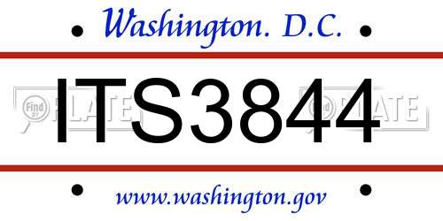 ITS3844 District Of Columbia License Plate