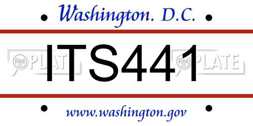 ITS441 District Of Columbia License Plate