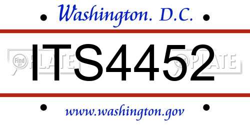 ITS4452 District Of Columbia License Plate