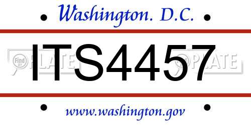 ITS4457 District Of Columbia License Plate