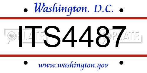 ITS4487 District Of Columbia License Plate