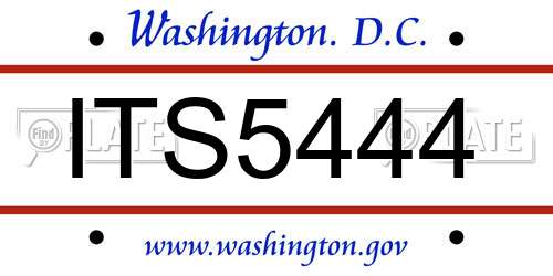 ITS5444 District Of Columbia License Plate