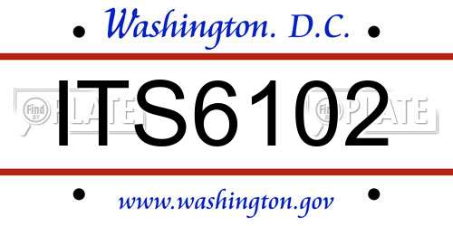 ITS6102 District Of Columbia License Plate
