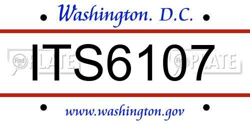 ITS6107 District Of Columbia License Plate