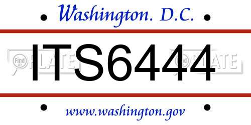ITS6444 District Of Columbia License Plate
