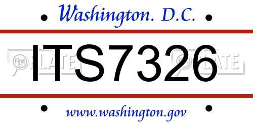 ITS7326 District Of Columbia License Plate