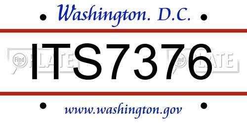 ITS7376 District Of Columbia License Plate
