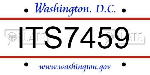ITS7459 District Of Columbia License Plate