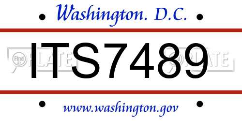 ITS7489 District Of Columbia License Plate
