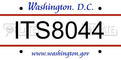 ITS8044 District Of Columbia License Plate