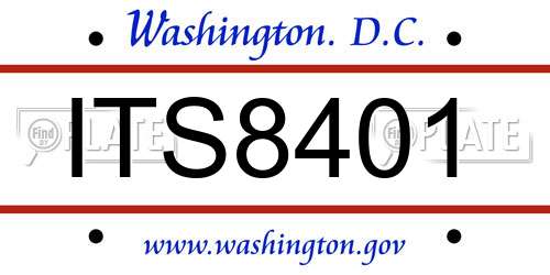 ITS8401 District Of Columbia License Plate