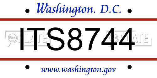 ITS8744 District Of Columbia License Plate
