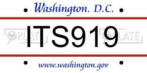ITS919 District Of Columbia License Plate
