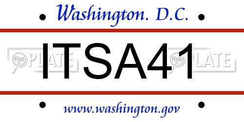 ITSA41 District Of Columbia License Plate
