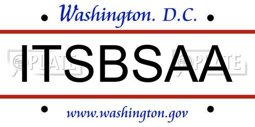 ITSBSAA District Of Columbia License Plate