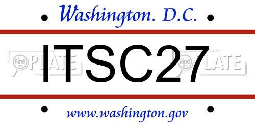 ITSC27 District Of Columbia License Plate