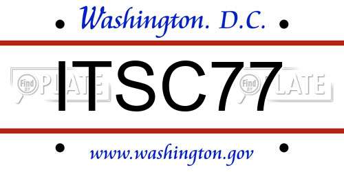 ITSC77 District Of Columbia License Plate