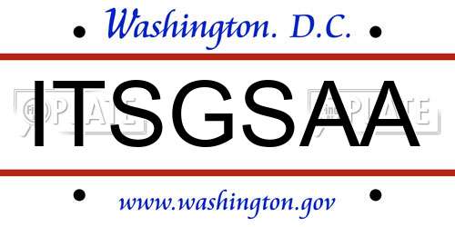 ITSGSAA District Of Columbia License Plate