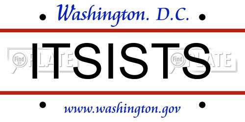 ITSISTS District Of Columbia License Plate