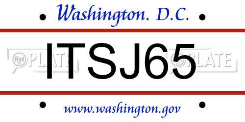 ITSJ65 District Of Columbia License Plate