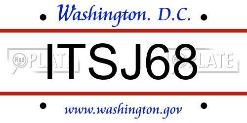ITSJ68 District Of Columbia License Plate