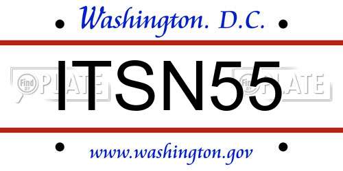 ITSN55 District Of Columbia License Plate