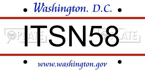 ITSN58 District Of Columbia License Plate