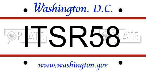 ITSR58 District Of Columbia License Plate
