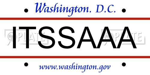 ITSSAAA District Of Columbia License Plate